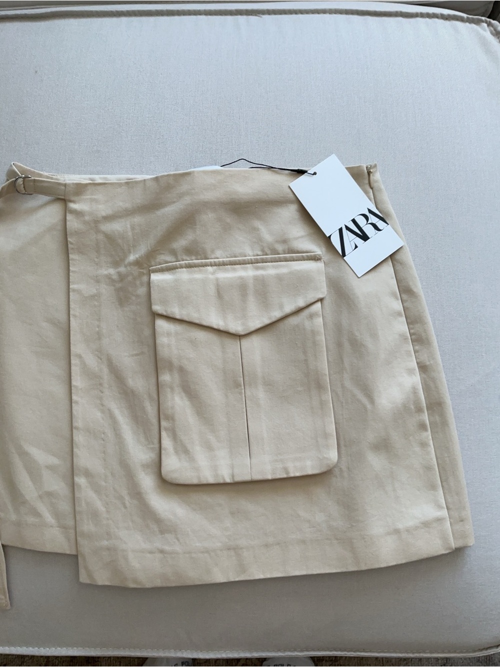 Zara Cream Utility Pocket Mini Skirt - Picture 3 of 8